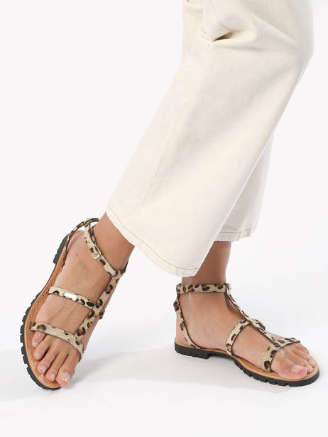 Sandals In Leather Les tropeziennes Gold women HEXOM other view 2