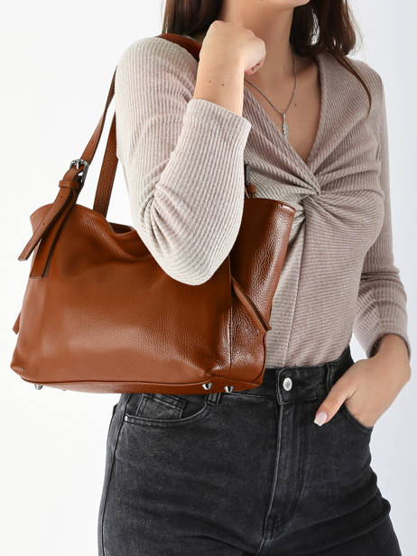 Sac Porté épaule Caviar Cuir Milano Marron caviar CA24065 vue secondaire 1