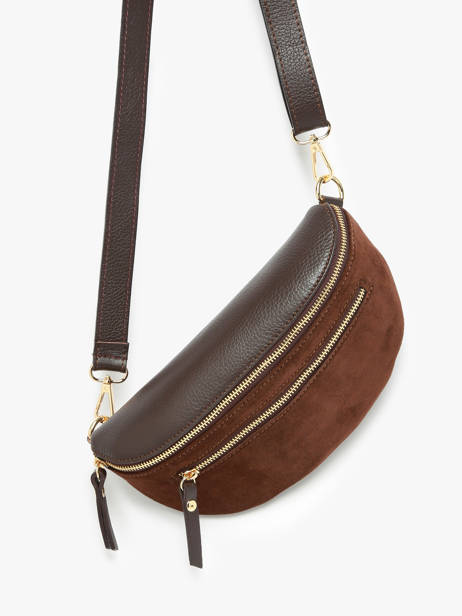 Sac Banane Milano Marron velvet caviar VC24111 vue secondaire 2