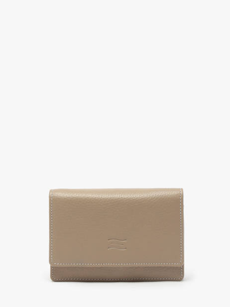 Leather Caviar Flap Wallet Crinkles Beige caviar 14049