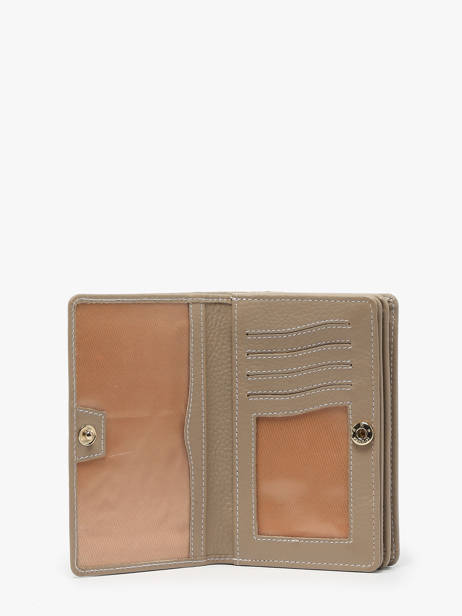 Leather Caviar Flap Wallet Crinkles Beige caviar 14049 other view 2