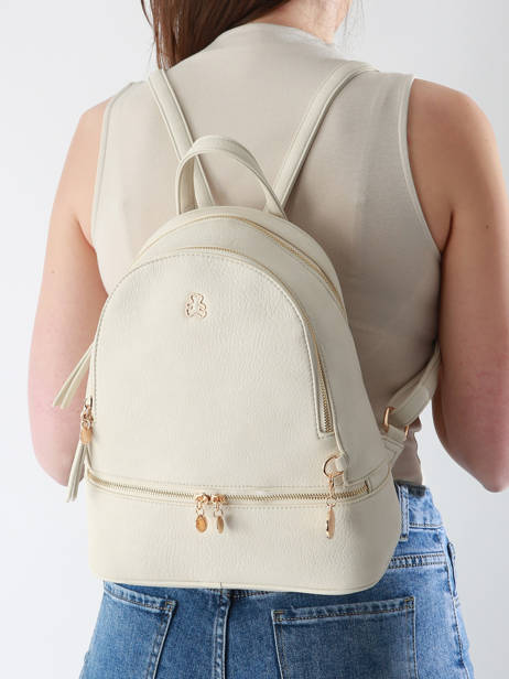 Backpack Lulu castagnette Beige zip WILLO other view 1