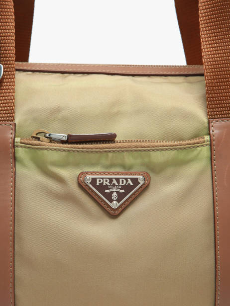 Preloved Prada Tessuto Satchel Leather And Nylon Prada Beige second life 1210372 other view 2