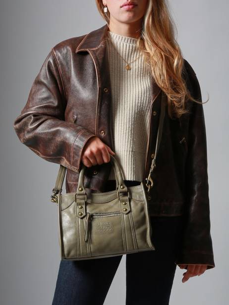 Shoulder Bag Cow Leather Basilic pepper Green cow BCOW72 other view 1