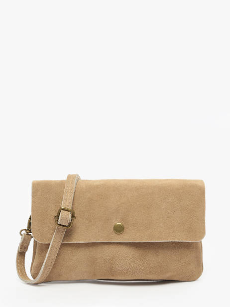 Sac Bandoulière Velvet Cuir Milano Beige velvet VE23067
