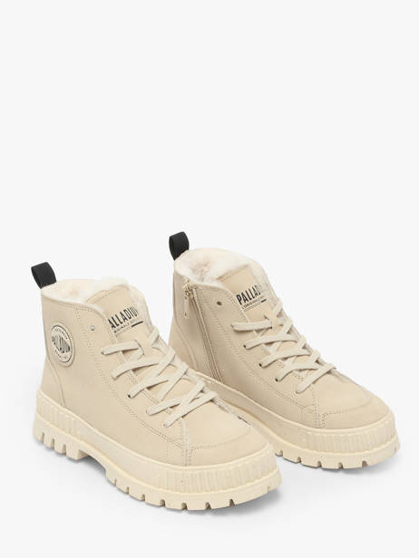 Boots In Leather Palladium Beige women 74353210 other view 2