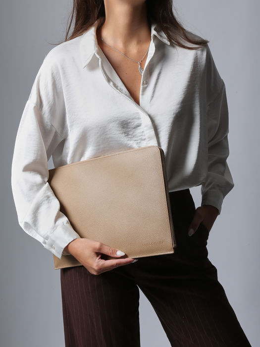 Longchamp Le foulonné Etui passeport Beige