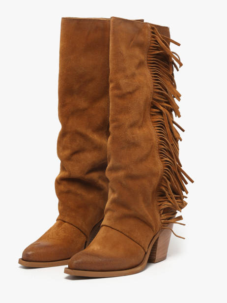 Heeled Boots In Leather Metisse Brown women XD1040 other view 1