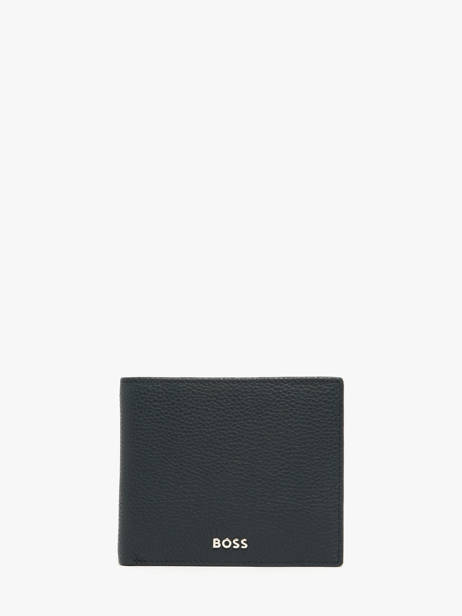 Wallet With Coin Purse Leather Hugo boss Blue grained HLM416N