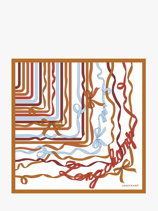 Longchamp Soie gots Scarf Brown