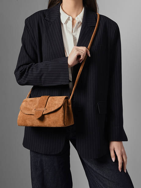 Shoulder Bag M Agnes Suede Leather Etrier Brown agnes EAGV205M other view 1