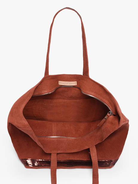 Le Cabas L Lin Paillettes Vanessa bruno Orange cabas lin 31V40409 vue secondaire 3
