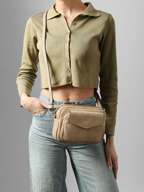 Sac Bandoulière Velvet Caviar Cuir Milano Beige velvet caviar VC25067 vue secondaire 1