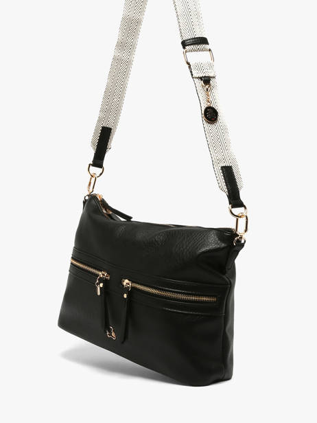 Sac Porté épaule Zip Lulu castagnette Noir zip ALCIDE vue secondaire 2