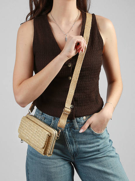 Portefeuille Et Bandoulière Miniprix Beige raphia 1460 vue secondaire 1