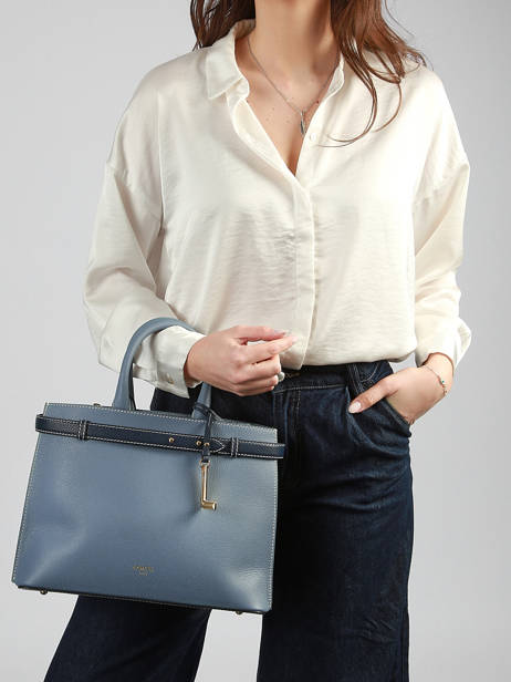 Sac Porté Main Faubourg Cuir Lancel Bleu faubourg A13548 vue secondaire 1