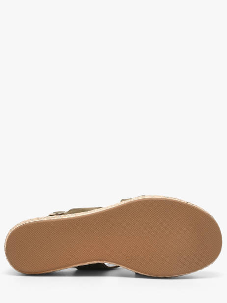 Sandales Talon Compensé En Cuir Aliwell Vert women A126158 vue secondaire 4