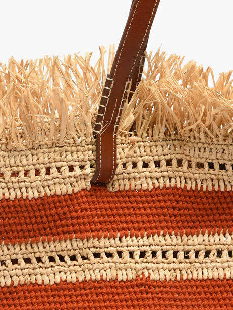 Sac Porté épaule Cabas Raphia Raphia Vanessa bruno Rouge cabas raphia 23V40928 vue secondaire 2