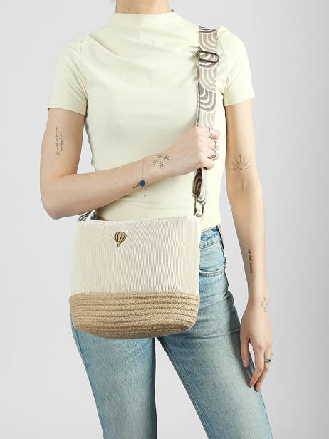 Sac Bandoulière Tissee Polyester Le voyage en panier Beige tissee PM924 vue secondaire 1