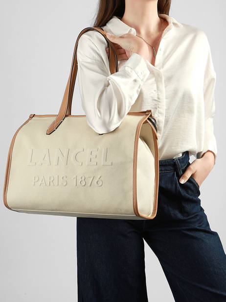Sac Porté épaule Jour Toile Et Cuir Lancel Beige jour A14028 vue secondaire 1