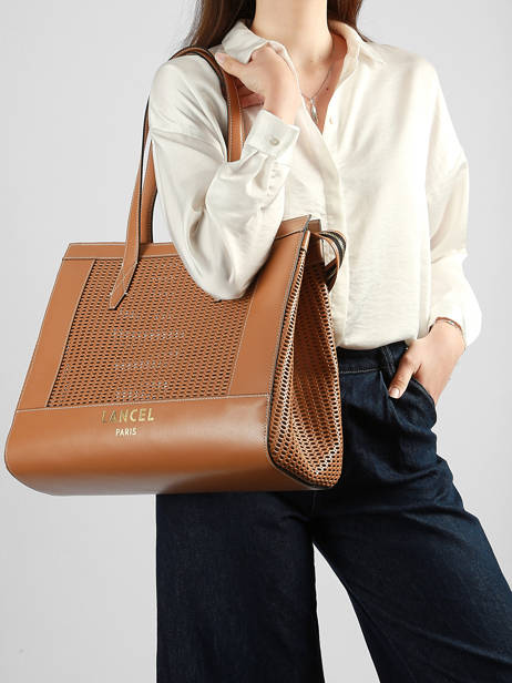 Sac Porté épaule Jour Ajouré Cuir Lancel Marron jour A14011 vue secondaire 1