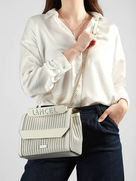 Sac Rabat M Ninon Ajouré Cuir Lancel Blanc ninon A14009 vue secondaire 1