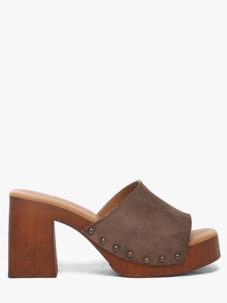Mules à Talon En Cuir Semerdjian Marron women LAILA