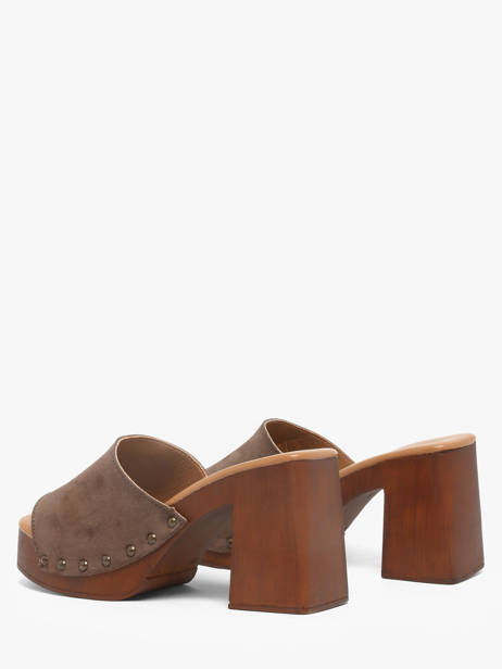 Mules à Talon En Cuir Semerdjian Marron women LAILA vue secondaire 2