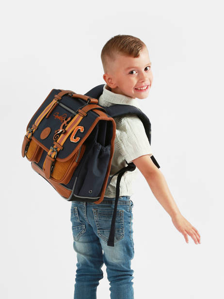 Cartable Enfant 2 Compartiments Vintage Urban Cameleon Bleu vintage urban CA35 vue secondaire 2