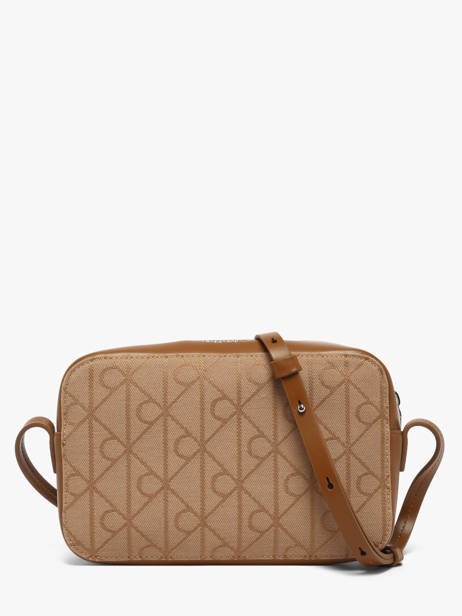 Sac Bandoulière Emblem Jacquard Calvin klein jeans Beige emblem jacquard 4F3533G vue secondaire 4