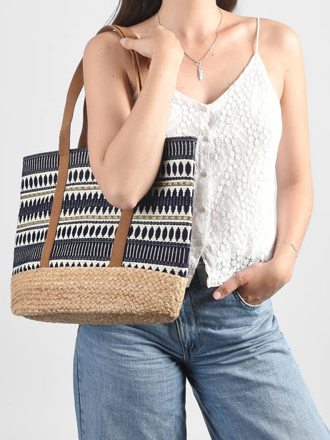 Sac Porté épaule En-vau Coton Les tropeziennes Bleu en-vau TZ02 vue secondaire 1