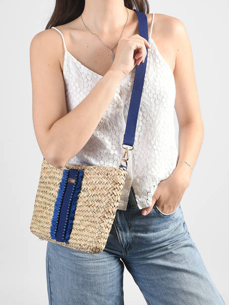 Sac Bandoulière Monaco Paille Les tropeziennes Beige monaco TZ02 vue secondaire 1
