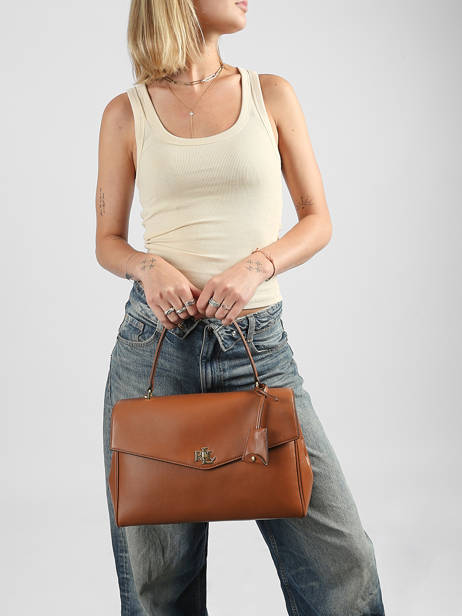 Sac Porté Main Farrah Cuir Lauren ralph lauren Marron farrah 31P11738 vue secondaire 1