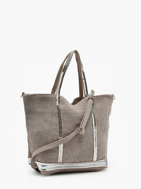 Petit Cabas Zippé Lin Et Paillettes Vanessa bruno Beige cabas lin 31V40435 vue secondaire 4